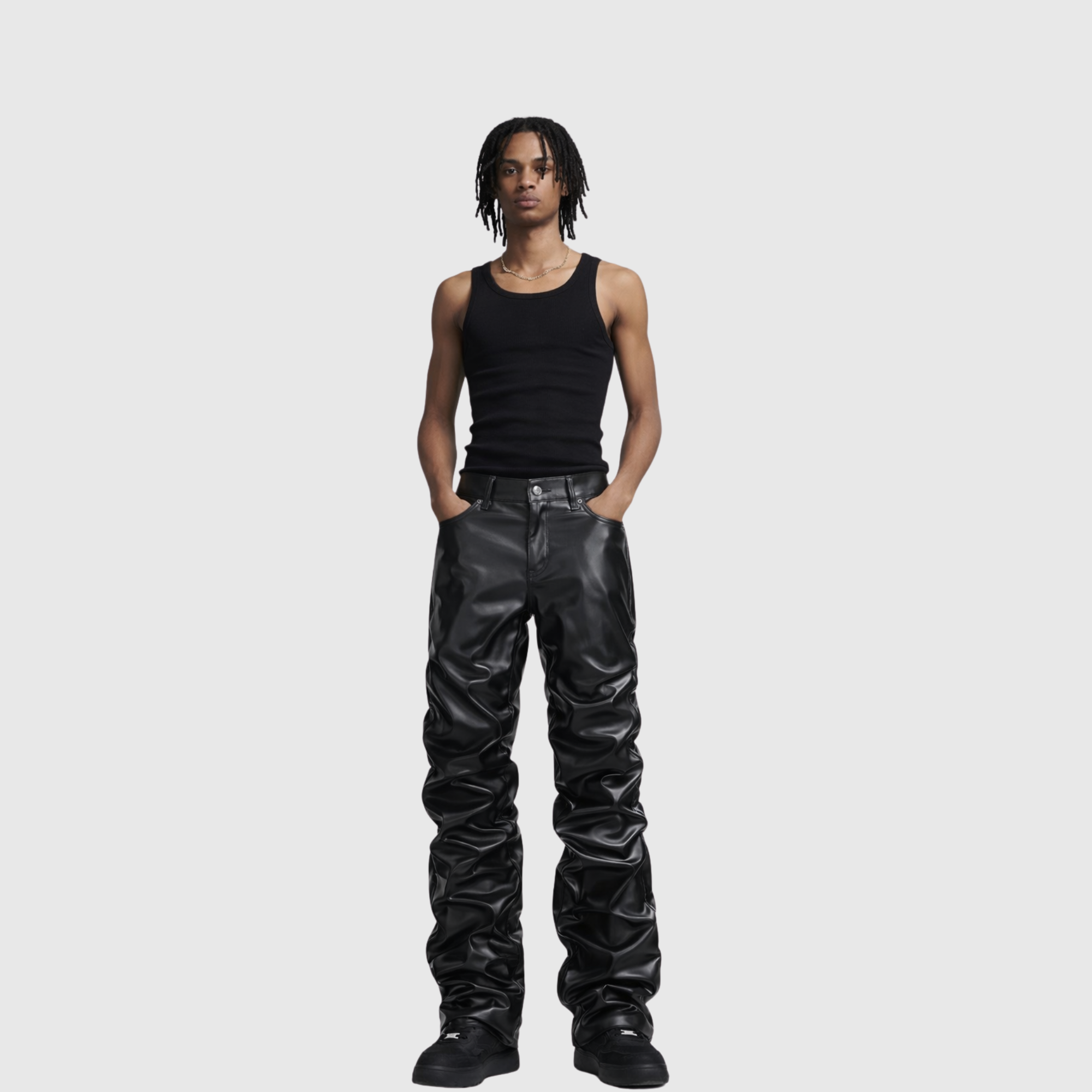 Stacked Leather Pants