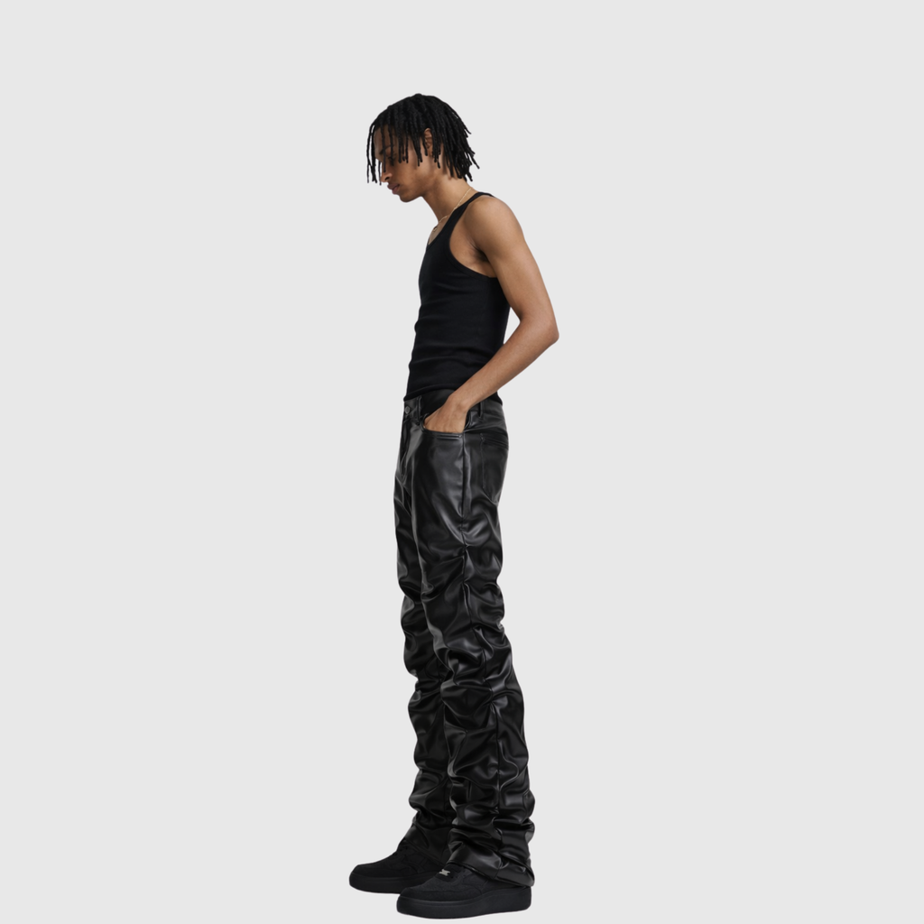 Stacked Leather Pants