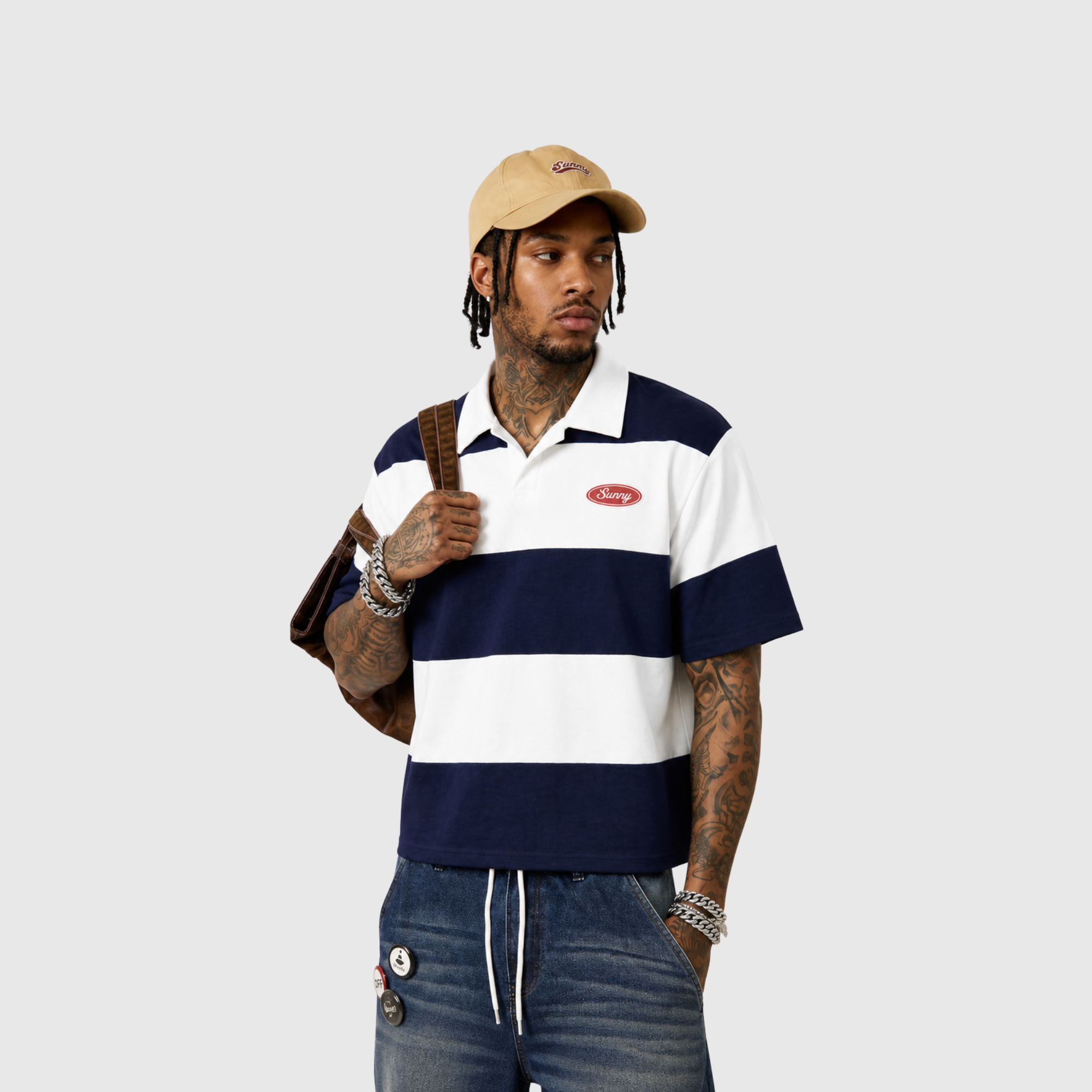 Navy Block Polo