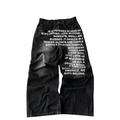 Poetry Print Denim Pants