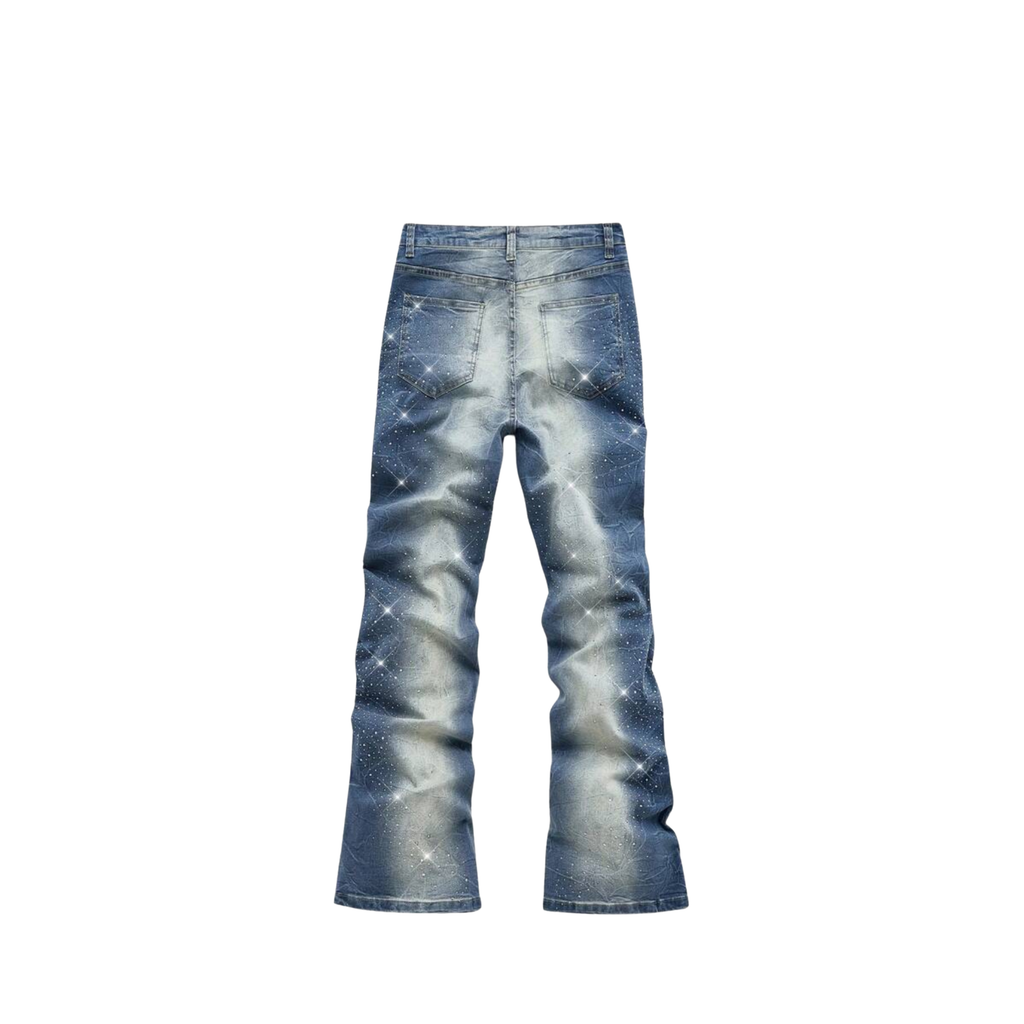 Rhinestone Stacked Denim Jeans