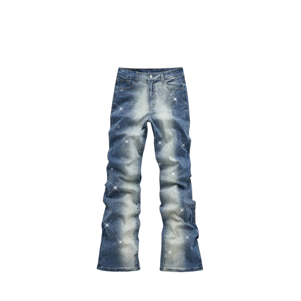 Rhinestone Stacked Denim Jeans