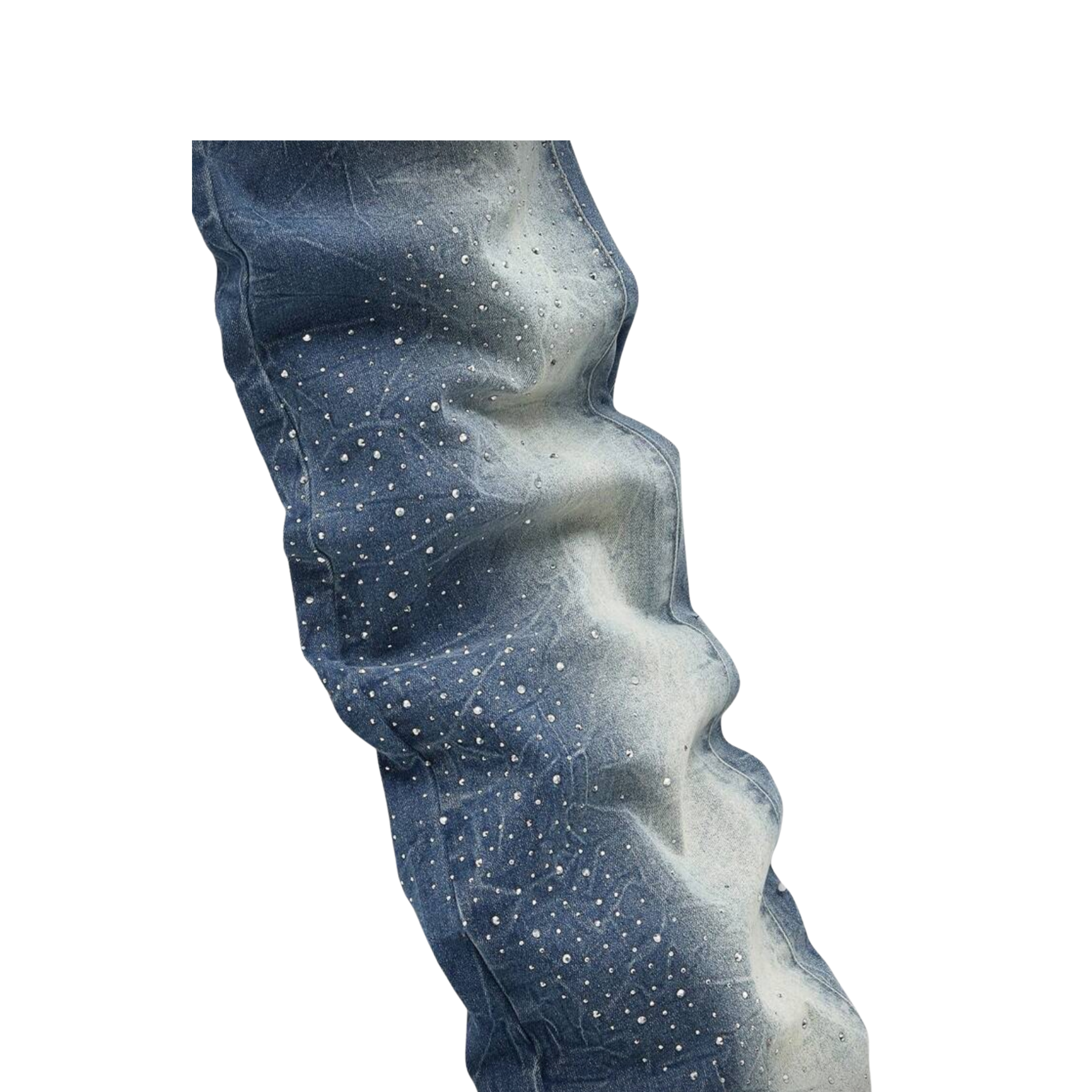 Rhinestone Stacked Denim Jeans